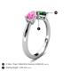 5 - Lysha 1.45 ctw Pink Sapphire Pear Shape (7x5 mm) & Lab Created Emerald Cushion Shape (5.00 mm) Toi Et Moi Engagement Ring 