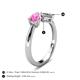 5 - Lysha 1.40 ctw Pink Sapphire Pear Shape (7x5 mm) & Natural Diamond Cushion Shape (5.00 mm) Toi Et Moi Engagement Ring 