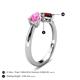 5 - Lysha 1.65 ctw Pink Sapphire Pear Shape (7x5 mm) & Red Garnet Cushion Shape (5.00 mm) Toi Et Moi Engagement Ring 