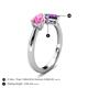 5 - Lysha 1.40 ctw Pink Sapphire Pear Shape (7x5 mm) & Amethyst Cushion Shape (5.00 mm) Toi Et Moi Engagement Ring 