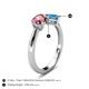 5 - Lysha 1.45 ctw Pink Tourmaline Pear Shape (7x5 mm) & Blue Topaz Cushion Shape (5.00 mm) Toi Et Moi Engagement Ring 