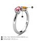 5 - Lysha 1.20 ctw Pink Tourmaline Pear Shape (7x5 mm) & Citrine Cushion Shape (5.00 mm) Toi Et Moi Engagement Ring 