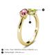 5 - Lysha 1.35 ctw Pink Tourmaline Pear Shape (7x5 mm) & Peridot Cushion Shape (5.00 mm) Toi Et Moi Engagement Ring 