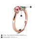 5 - Lysha 1.51 ctw Pink Tourmaline Pear Shape (7x5 mm) & Lab Created Alexandrite Cushion Shape (5.00 mm) Toi Et Moi Engagement Ring 