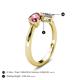 5 - Lysha 1.27 ctw Pink Tourmaline Pear Shape (7x5 mm) & Moissanite Cushion Shape (5.00 mm) Toi Et Moi Engagement Ring 