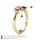 5 - Lysha 1.45 ctw Pink Tourmaline Pear Shape (7x5 mm) & Red Garnet Cushion Shape (5.00 mm) Toi Et Moi Engagement Ring 