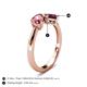 5 - Lysha 1.32 ctw Pink Tourmaline Pear Shape (7x5 mm) & Rhodolite Garnet Cushion Shape (5.00 mm) Toi Et Moi Engagement Ring 