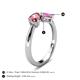 5 - Lysha 1.51 ctw Pink Tourmaline Pear Shape (7x5 mm) & Lab Created Pink Sapphire Cushion Shape (5.00 mm) Toi Et Moi Engagement Ring 