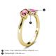 5 - Lysha 1.51 ctw Pink Tourmaline Pear Shape (7x5 mm) & Lab Created Pink Sapphire Cushion Shape (5.00 mm) Toi Et Moi Engagement Ring 