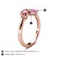 5 - Lysha 1.51 ctw Pink Tourmaline Pear Shape (7x5 mm) & Lab Created Pink Sapphire Cushion Shape (5.00 mm) Toi Et Moi Engagement Ring 