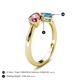 5 - Lysha 1.45 ctw Pink Tourmaline Pear Shape (7x5 mm) & Blue Topaz Cushion Shape (5.00 mm) Toi Et Moi Engagement Ring 