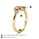 5 - Lysha 1.20 ctw Pink Tourmaline Pear Shape (7x5 mm) & Citrine Cushion Shape (5.00 mm) Toi Et Moi Engagement Ring 