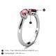 5 - Lysha 1.45 ctw Pink Tourmaline Pear Shape (7x5 mm) & Red Garnet Cushion Shape (5.00 mm) Toi Et Moi Engagement Ring 