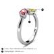 5 - Lysha 1.51 ctw Pink Tourmaline Pear Shape (7x5 mm) & Lab Created Yellow Sapphire Cushion Shape (5.00 mm) Toi Et Moi Engagement Ring 