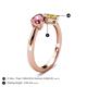5 - Lysha 1.51 ctw Pink Tourmaline Pear Shape (7x5 mm) & Lab Created Yellow Sapphire Cushion Shape (5.00 mm) Toi Et Moi Engagement Ring 