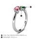 5 - Lysha 1.25 ctw Pink Tourmaline Pear Shape (7x5 mm) & Lab Created Emerald Cushion Shape (5.00 mm) Toi Et Moi Engagement Ring 