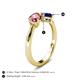 5 - Lysha 1.51 ctw Pink Tourmaline Pear Shape (7x5 mm) & Lab Created Blue Sapphire Cushion Shape (5.00 mm) Toi Et Moi Engagement Ring 