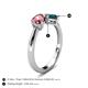 5 - Lysha 1.45 ctw Pink Tourmaline Pear Shape (7x5 mm) & London Blue Topaz Cushion Shape (5.00 mm) Toi Et Moi Engagement Ring 