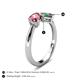 5 - Lysha 1.51 ctw Pink Tourmaline Pear Shape (7x5 mm) & Lab Created Alexandrite Cushion Shape (5.00 mm) Toi Et Moi Engagement Ring 