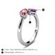5 - Lysha 1.20 ctw Pink Tourmaline Pear Shape (7x5 mm) & Amethyst Cushion Shape (5.00 mm) Toi Et Moi Engagement Ring 