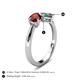 5 - Lysha 1.71 ctw Red Garnet Pear Shape (7x5 mm) & Lab Created Alexandrite Cushion Shape (5.00 mm) Toi Et Moi Engagement Ring 