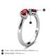 5 - Lysha 1.52 ctw Red Garnet Pear Shape (7x5 mm) & Rhodolite Garnet Cushion Shape (5.00 mm) Toi Et Moi Engagement Ring 