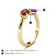 5 - Lysha 1.40 ctw Red Garnet Pear Shape (7x5 mm) & Amethyst Cushion Shape (5.00 mm) Toi Et Moi Engagement Ring 