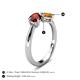 5 - Lysha 1.40 ctw Red Garnet Pear Shape (7x5 mm) & Citrine Cushion Shape (5.00 mm) Toi Et Moi Engagement Ring 