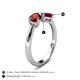 5 - Lysha 1.71 ctw Red Garnet Pear Shape (7x5 mm) & Lab Created Ruby Cushion Shape (5.00 mm) Toi Et Moi Engagement Ring 