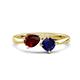 1 - Lysha 1.71 ctw Red Garnet Pear Shape (7x5 mm) & Lab Created Blue Sapphire Cushion Shape (5.00 mm) Toi Et Moi Engagement Ring 
