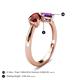 5 - Lysha 1.40 ctw Red Garnet Pear Shape (7x5 mm) & Amethyst Cushion Shape (5.00 mm) Toi Et Moi Engagement Ring 