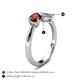 5 - Lysha 1.47 ctw Red Garnet Pear Shape (7x5 mm) & Moissanite Cushion Shape (5.00 mm) Toi Et Moi Engagement Ring 
