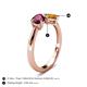 5 - Lysha 1.40 ctw Rhodolite Garnet Pear Shape (7x5 mm) & Citrine Cushion Shape (5.00 mm) Toi Et Moi Engagement Ring 