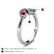 5 - Lysha 1.71 ctw Rhodolite Garnet Pear Shape (7x5 mm) & Lab Created Alexandrite Cushion Shape (5.00 mm) Toi Et Moi Engagement Ring 