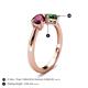 5 - Lysha 1.45 ctw Rhodolite Garnet Pear Shape (7x5 mm) & Lab Created Emerald Cushion Shape (5.00 mm) Toi Et Moi Engagement Ring 