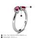 5 - Lysha 1.71 ctw Rhodolite Garnet Pear Shape (7x5 mm) & Lab Created Ruby Cushion Shape (5.00 mm) Toi Et Moi Engagement Ring 