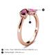 5 - Lysha 1.71 ctw Rhodolite Garnet Pear Shape (7x5 mm) & Lab Created Pink Sapphire Cushion Shape (5.00 mm) Toi Et Moi Engagement Ring 