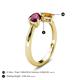 5 - Lysha 1.40 ctw Rhodolite Garnet Pear Shape (7x5 mm) & Citrine Cushion Shape (5.00 mm) Toi Et Moi Engagement Ring 