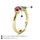 5 - Lysha 1.71 ctw Rhodolite Garnet Pear Shape (7x5 mm) & Lab Created Alexandrite Cushion Shape (5.00 mm) Toi Et Moi Engagement Ring 