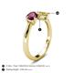 5 - Lysha 1.71 ctw Rhodolite Garnet Pear Shape (7x5 mm) & Lab Created Yellow Sapphire Cushion Shape (5.00 mm) Toi Et Moi Engagement Ring 