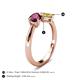 5 - Lysha 1.71 ctw Rhodolite Garnet Pear Shape (7x5 mm) & Lab Created Yellow Sapphire Cushion Shape (5.00 mm) Toi Et Moi Engagement Ring 