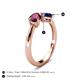 5 - Lysha 1.71 ctw Rhodolite Garnet Pear Shape (7x5 mm) & Lab Created Blue Sapphire Cushion Shape (5.00 mm) Toi Et Moi Engagement Ring 