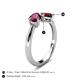 5 - Lysha 1.65 ctw Rhodolite Garnet Pear Shape (7x5 mm) & Red Garnet Cushion Shape (5.00 mm) Toi Et Moi Engagement Ring 