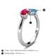 5 - Lysha 1.70 ctw Ruby Pear Shape (7x5 mm) & Blue Topaz Cushion Shape (5.00 mm) Toi Et Moi Engagement Ring 