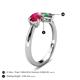 5 - Lysha 1.76 ctw Ruby Pear Shape (7x5 mm) & Lab Created Alexandrite Cushion Shape (5.00 mm) Toi Et Moi Engagement Ring 