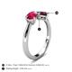 5 - Lysha 1.57 ctw Ruby Pear Shape (7x5 mm) & Rhodolite Garnet Cushion Shape (5.00 mm) Toi Et Moi Engagement Ring 