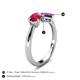5 - Lysha 1.45 ctw Ruby Pear Shape (7x5 mm) & Amethyst Cushion Shape (5.00 mm) Toi Et Moi Engagement Ring 