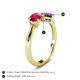 5 - Lysha 1.45 ctw Ruby Pear Shape (7x5 mm) & Amethyst Cushion Shape (5.00 mm) Toi Et Moi Engagement Ring 