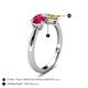 5 - Lysha 1.76 ctw Ruby Pear Shape (7x5 mm) & Lab Created Yellow Sapphire Cushion Shape (5.00 mm) Toi Et Moi Engagement Ring 