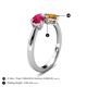 5 - Lysha 1.45 ctw Ruby Pear Shape (7x5 mm) & Citrine Cushion Shape (5.00 mm) Toi Et Moi Engagement Ring 